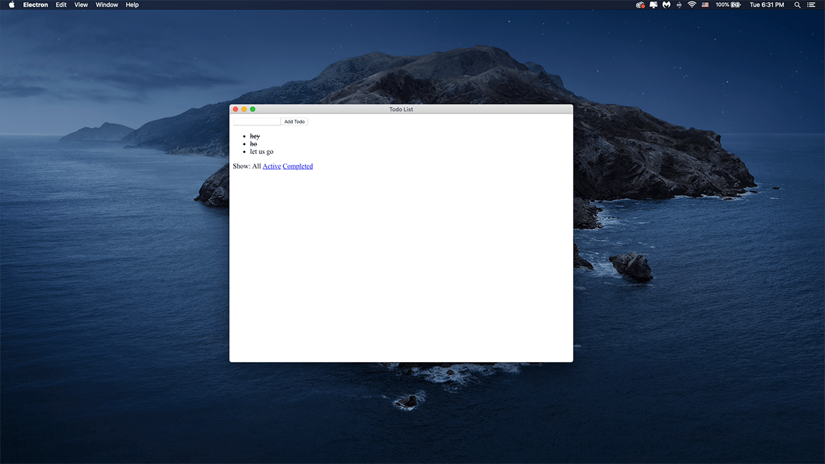 Screenshot of app built with Lean JS App Starter running natively on macOS